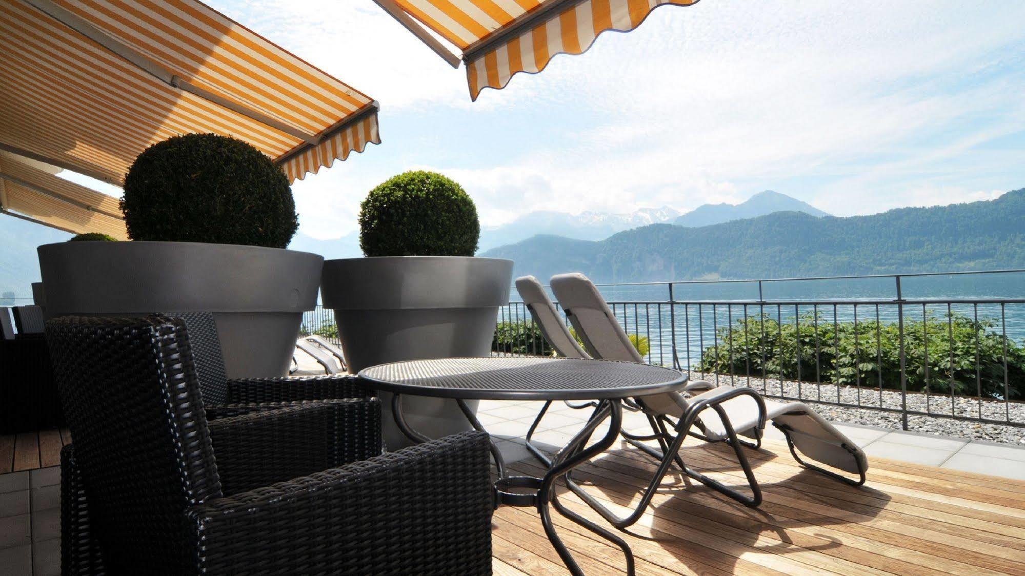 Hotel Central Am See Weggis Bagian luar foto